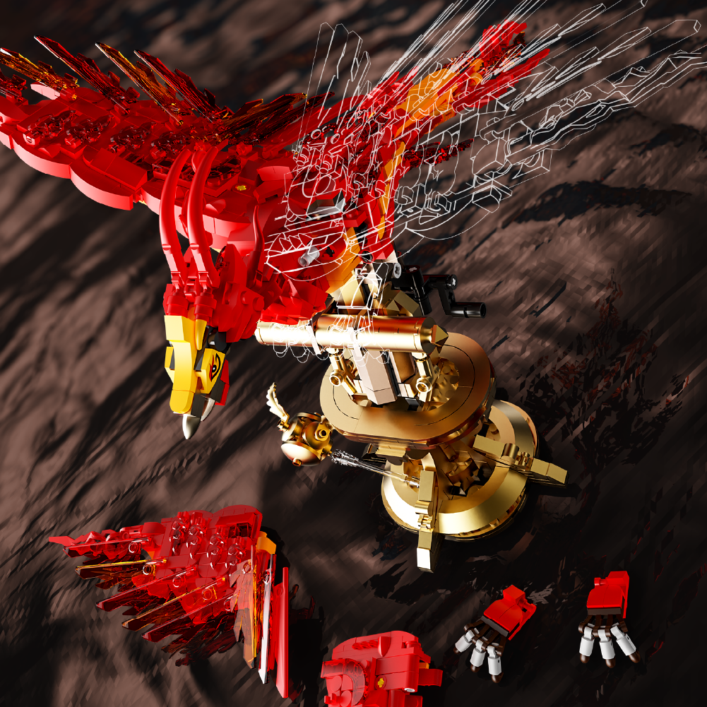 Fire Phoenix Building Block Set